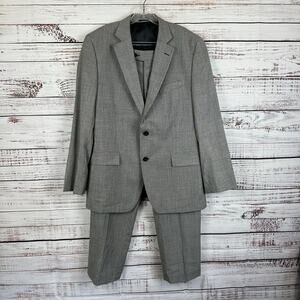 Men's Stafford 110's Wool Black & White Check 2 Piece Suit Jacket 42R Pants 36